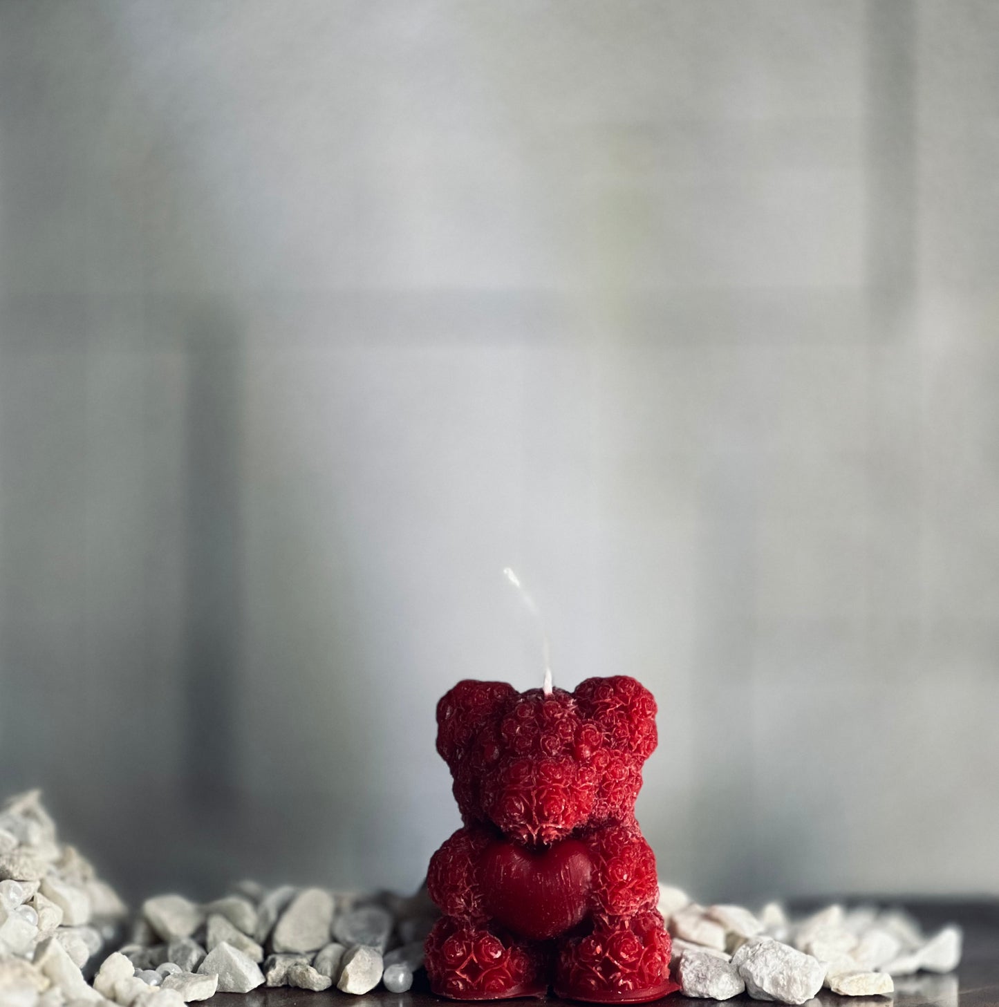 Heart Teddy Candle